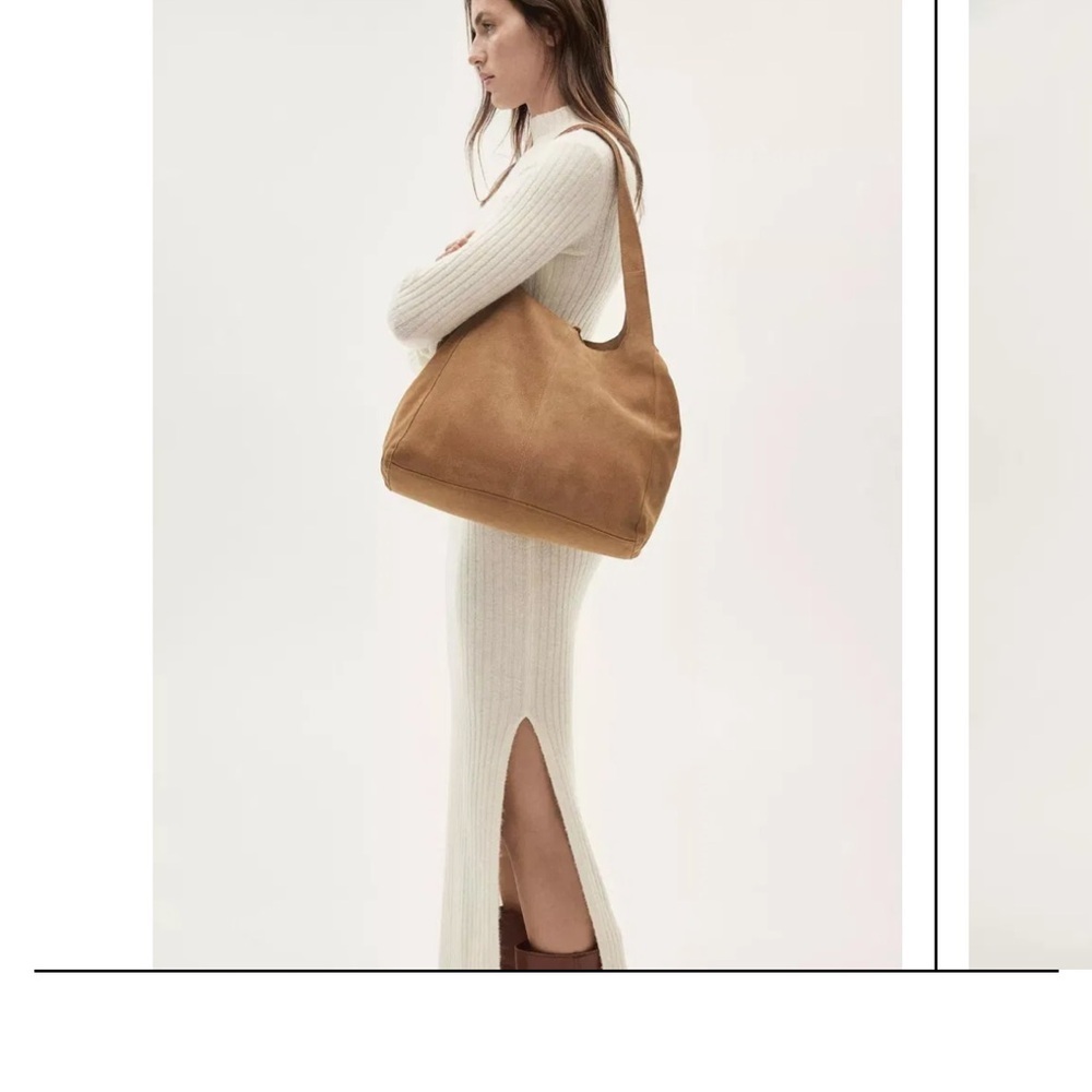 Mango Garrigo Wool Blend Cable Knit Ribbed Dress, NWT